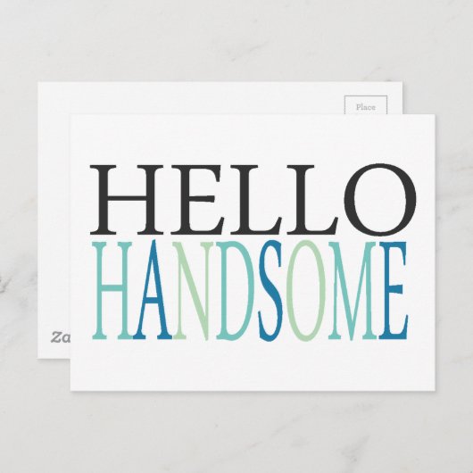 hallo HANDSOME COMPLITIONS EXPRESSIONS FEELINGS SA Briefkaart (Voorkant / Achterkant)