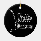 hallo Handsome Profile Face Drawing Typografie Keramisch Ornament (Voorkant)
