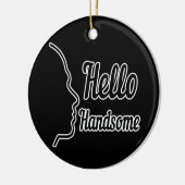 hallo Handsome Profile Face Drawing Typografie Keramisch Ornament (Links)
