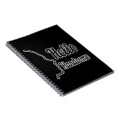 hallo Handsome Profile Face Drawing Typografie Notitieboek (Rechterzijde)