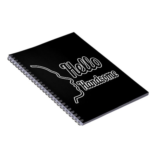 hallo Handsome Profile Face Drawing Typografie Notitieboek (Rechterzijde)