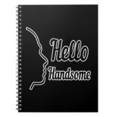 hallo Handsome Profile Face Drawing Typografie Notitieboek (Voorkant)