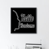 hallo Handsome Profile Face Drawing Typografie Poster