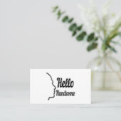 hallo Handsome Profile Face Drawing Typografie Visitekaartje (Staand voorkant)