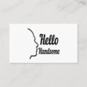 hallo Handsome Profile Face Drawing Typografie Visitekaartje (Voorkant)