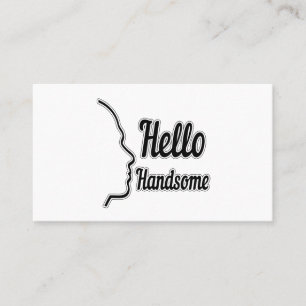 hallo Handsome Profile Face Drawing Typografie Visitekaartje