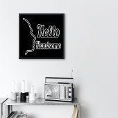 hallo Handsome Profile Face Typography Small Poster