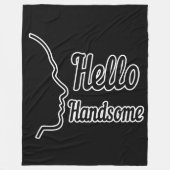 hallo Handsome Typography and Face Profile Outline Fleece Deken (Voorkant)