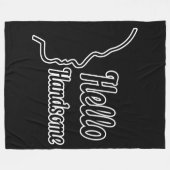 hallo Handsome Typography and Face Profile Outline Fleece Deken (Voorkant (Horizontaal))
