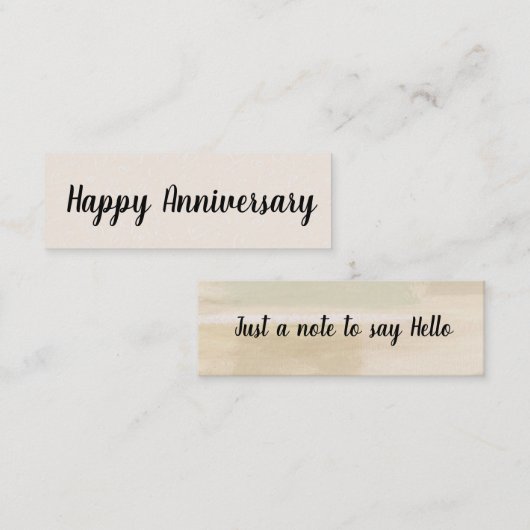 hallo/Happy Jubileum Mini Visitekaartje (Voorkant / Achterkant)