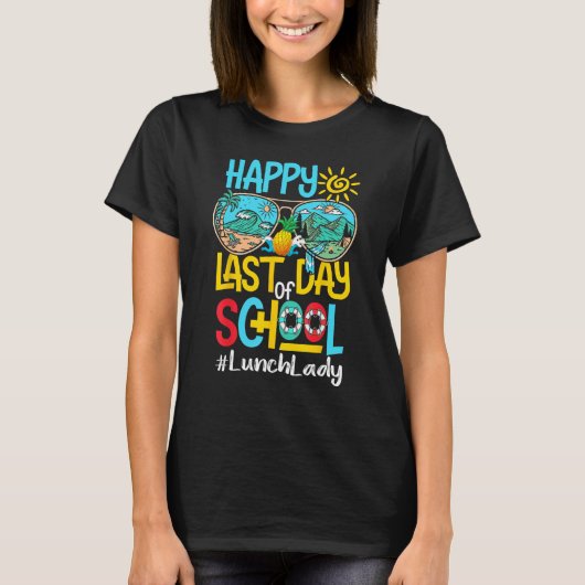 Hallo Happy Last Day Of School Zonnebril T-shirt (Voorkant)