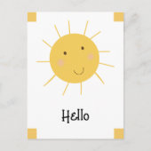 Hallo Happy Sun Yellow Briefkaart (Voorkant)