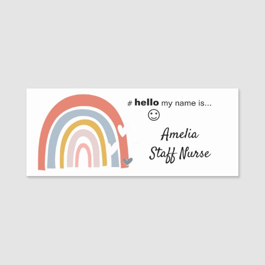 Hallo Hars Finish? Mijn naam is Rainbow Name Badge (Voorkant)