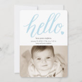 Hallo Hart Geboorteaankondiging 5x7 Aankondiging (Voorkant)