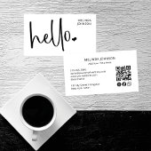 Hallo Hart Wit Script QR Code Social Media Visitekaartje