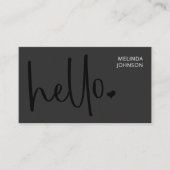 Hallo Heart Deep Black Script QR-code voor sociale Visitekaartje (Voorkant)