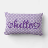 Hallo · Hearts Bleke Paarse Polka Dot Kussen (Voorkant)