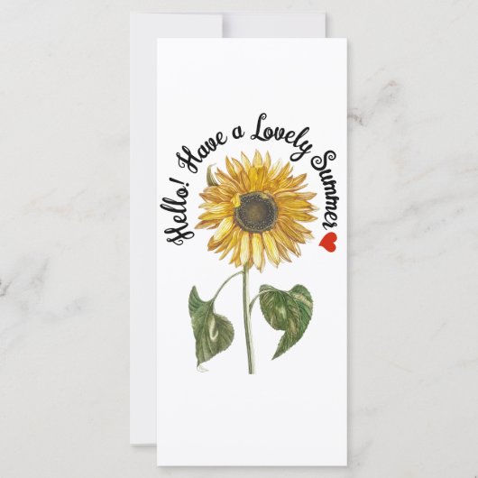 hallo! Heb een mooie zomer - zonnebloem (Voorkant)
