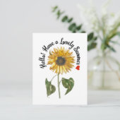 hallo! Heb een mooie zomer - zonnebloem Briefkaart (Staand voorkant)