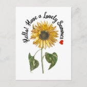hallo! Heb een mooie zomer - zonnebloem Briefkaart (Voorkant)