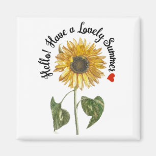 hallo! Heb een mooie zomer -  zonnebloem Magneet