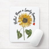 hallo! Heb een mooie zomer -  zonnebloem Muismat (Met muis)