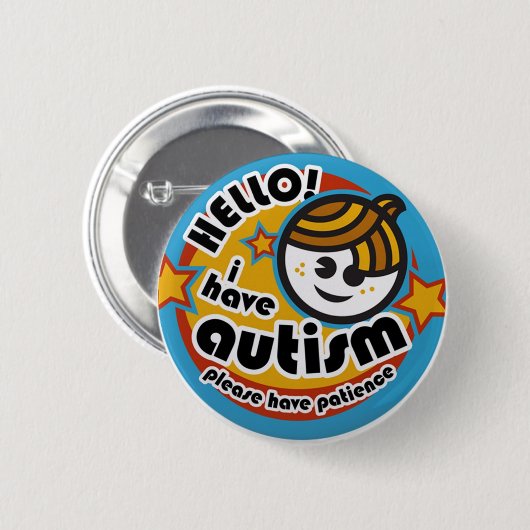 hallo HEB IK AUTISME - BEWUSTMAKING Ronde Button 5,7 Cm (Voorkant /achterkant)