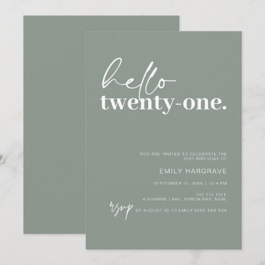 Hallo Hedendaagse Sage Kaart (Voorkant / Achterkant)