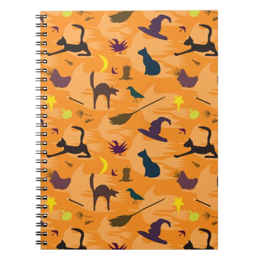 hallo heks - naadloos halloween patroon. notitieboek (Voorkant)
