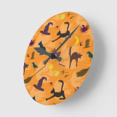 hallo heks - naadloos halloween patroon. ronde klok (Hoek)