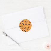 hallo heks - naadloos halloween patroon. ronde sticker (Envelop)