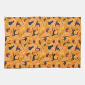 hallo heks - naadloos halloween patroon. theedoek (Horizontaal)