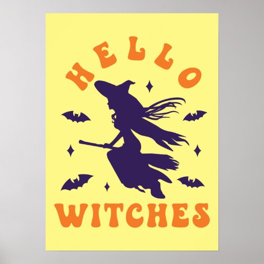 Hallo Heksen - Grappig Halloween Poster (Voorkant)