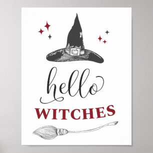 Hallo Heksen Halloween Grappige Citaat Tekst Muur Poster