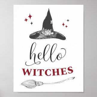 Hallo Heksen Halloween Grappige Citaat Tekst Muur Poster