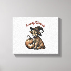 Hallo Heksen Halloween Hoogland Koe Canvas Afdruk