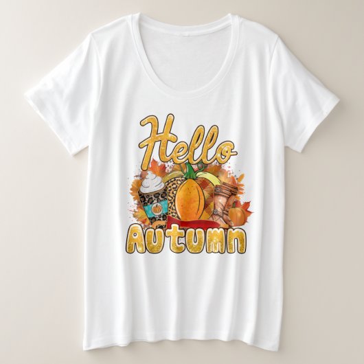 hallo herfst aanpassen grote maat t-shirt (Design voorkant)