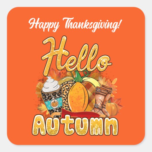 hallo herfst aanpassen vierkante sticker (Voorkant)