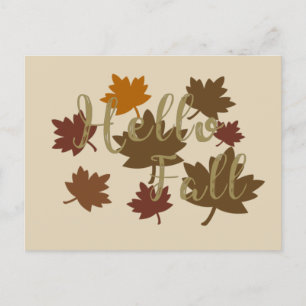 Hallo herfst aquarel herfstbladeren oktober feestdagenkaart
