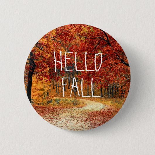 hallo Herfst Autumn Leaves Button (Voorkant)