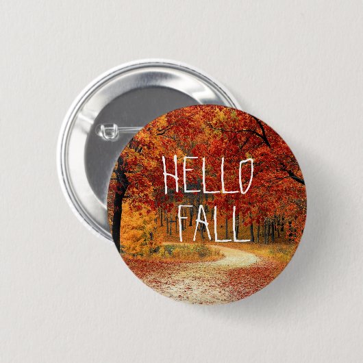 hallo Herfst Autumn  Leaves Button (Voorkant /achterkant)