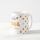 Hallo Herfst Autumn Leaves Flowers Pattern Koffiemok (Voorkant rechts)