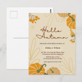 Hallo herfst baby shower verjaardagsfeest uitnodig briefkaart