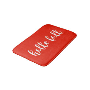 hallo Herfst Bright Warm Red Script Typografie Badmat