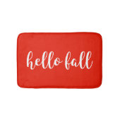 hallo Herfst Bright Warm Red Script Typografie Badmat (Voorkant)