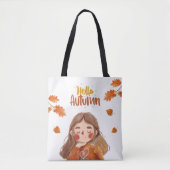 Hallo Herfst Canvas tas – Gezellig & Stijlvol (Voorkant)