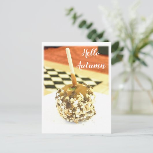 hallo herfst - Caramel Apple Briefkaart (Staand voorkant)
