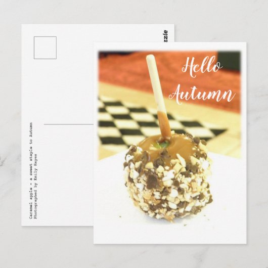 hallo herfst - Caramel Apple Briefkaart (Voorkant / Achterkant)