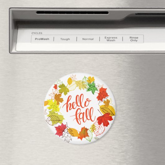 "hallo herfst" Cirkel Magnet (Insitu (Vaatwasser))