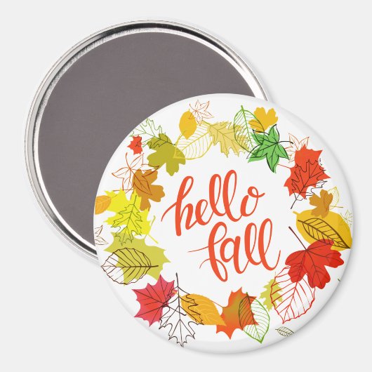 "hallo herfst" Cirkel Magnet (Voorkant / Achterkant)